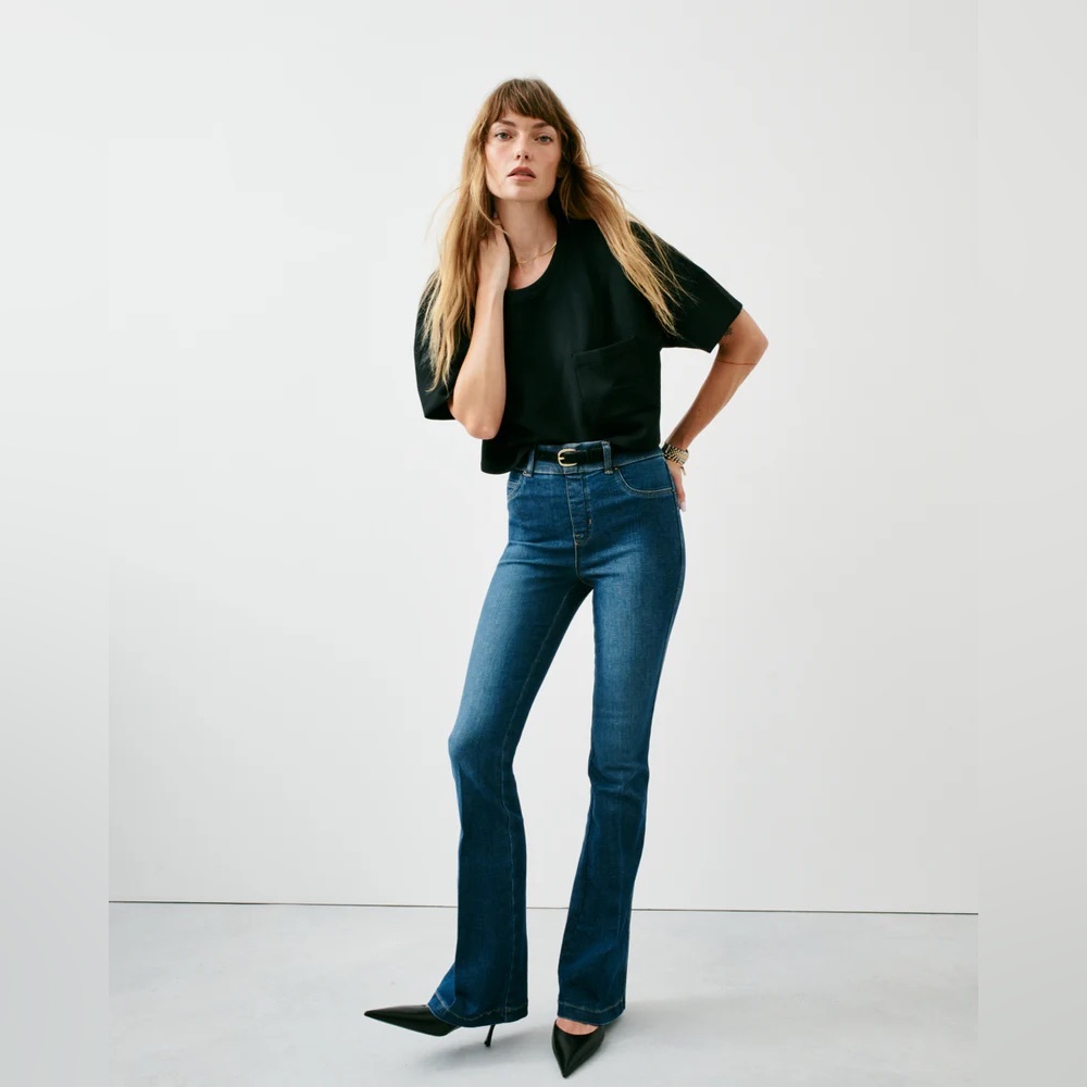 SPANX Blue Flare Leg Jeans size medium tall